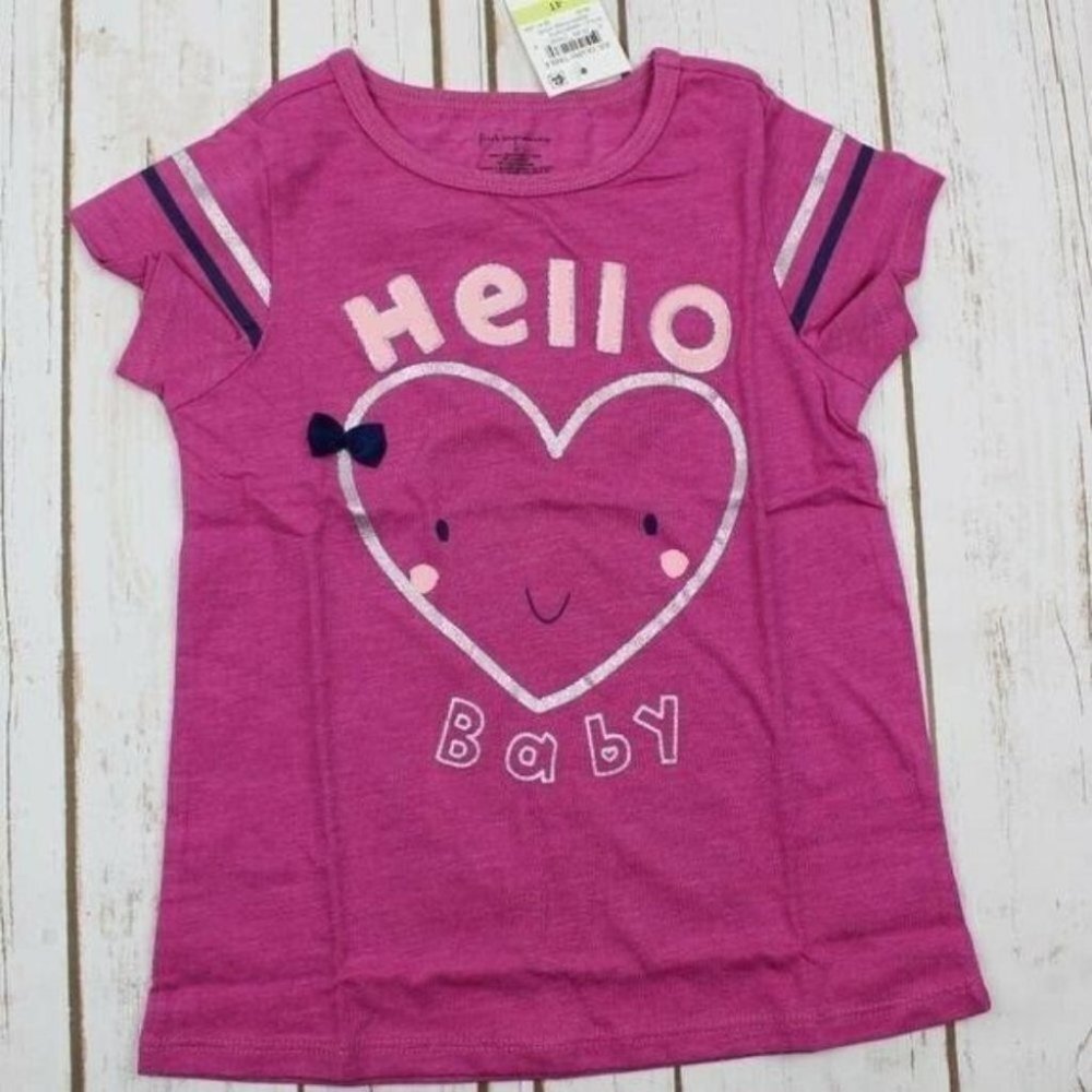 First Impressions Toddler Girls Hello Baby-Print T-Shirt, Size 4T